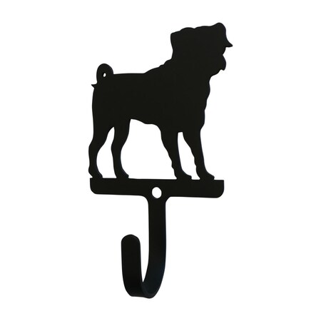 Village Wrought Iron Village Wrought Iron WH-327-S Pug Wall Hook; Small WH-327-S